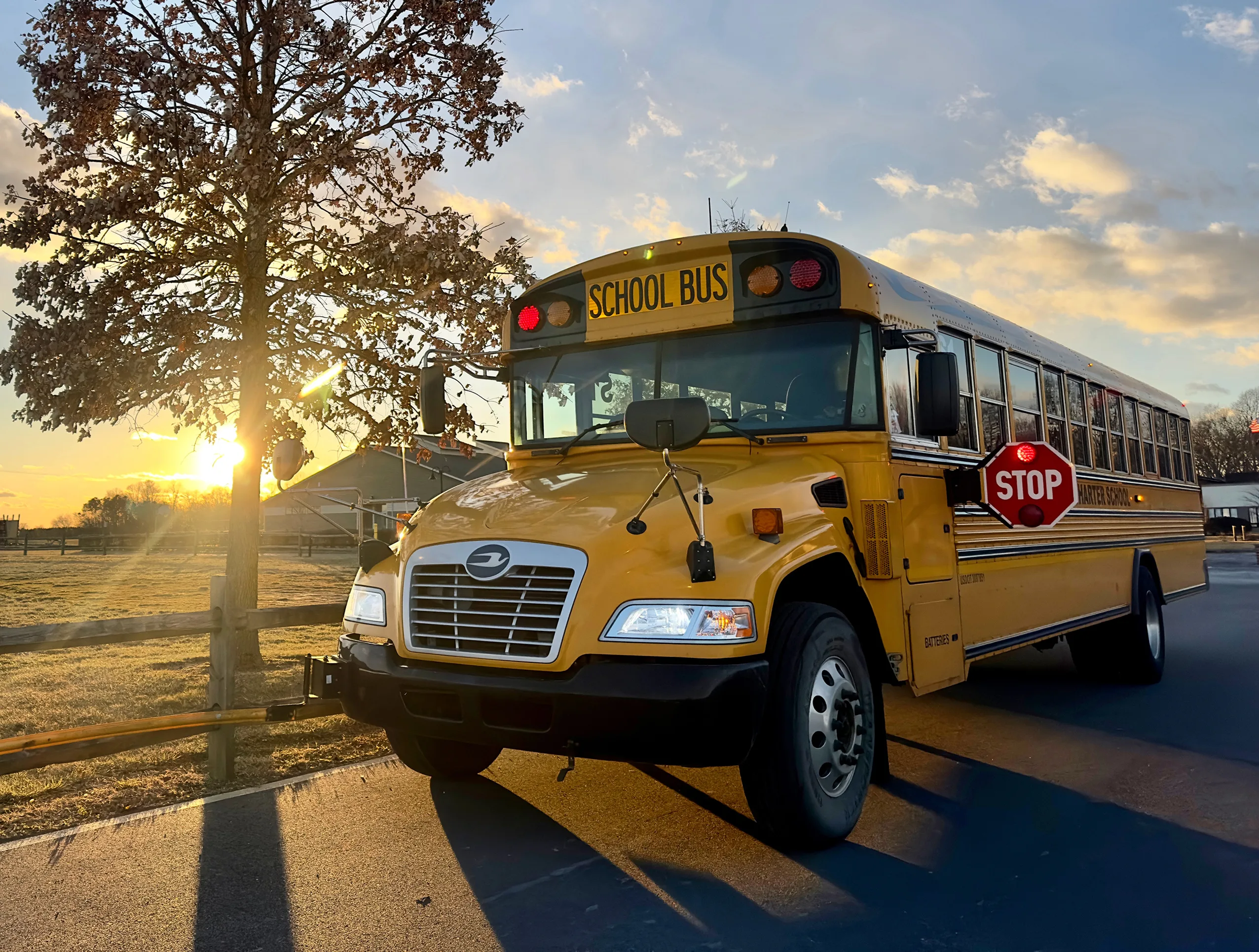 Students on a school bus